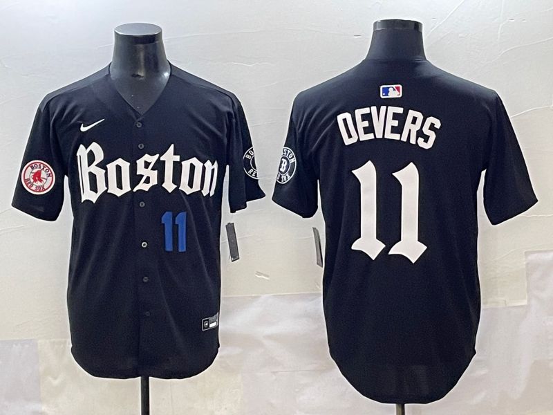 Men 2025 Boston Red Sox #11 Devers Black Five generations Joint Name Nike MLB Jersey style 16->boston red sox->MLB Jersey